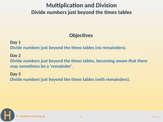 Divide numbers just beyond the times tables - Teaching Presentation - Year 3