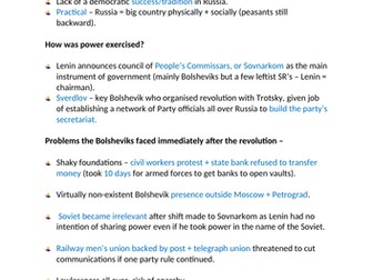 Political authority+structure under the Bolsheviks and RussianCivilWar - AQA A-level Russian history