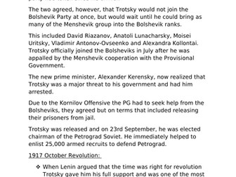 The role of Trotsky in 1917 - AQA A-level Russian history