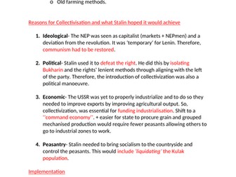 Stalin's Collectivisation 1928-1940s - AQA A-level Russian history