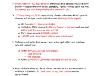 The Red Terror in the USSR under Stalin - AQA A-level Russian history