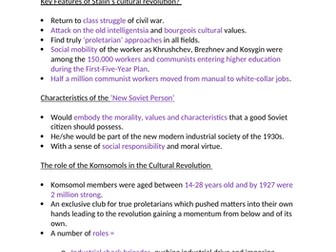 Stalin's Cultural Revolution and the Great Retreat - AQA A-level Russian history