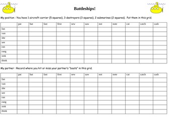English minimal pairs battleships