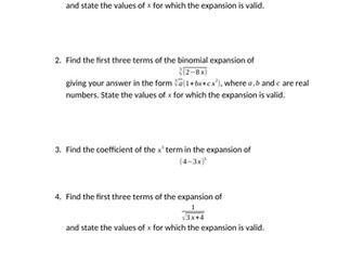 Mixed Binomial Expansion A level