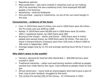 AQA History GCSE America 1920-1973 Oppurtunity and Inequality