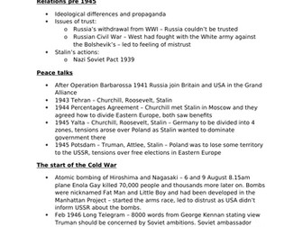 AQA History GCSE Conflict and Tension between East and West 1945-1972 Cold War