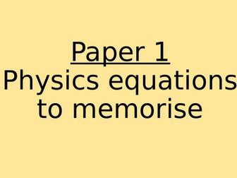 AQA Trilogy Physics Paper 1 Equations (Triangles)