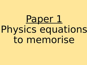 AQA Trilogy Physics Paper 1 Equations (Triangles)