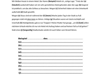 iGCSE style grammar question - Genitive case
