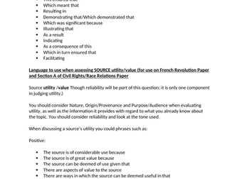 A Level History Literacy - Improving Exam technique through language