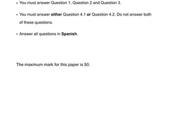 EXTRA Mock Writing Paper - GCSE Spanish Foundation Tier