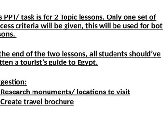 Y5 Geography- Creating a travel brochure for Egypt