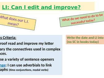 Y5 English- editing letter lesson