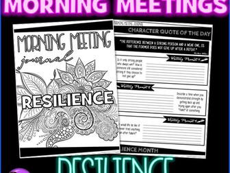 RESILIENCE Character Education Tutor Time Printable Journal