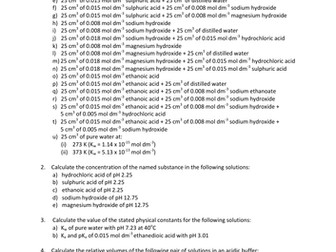 A-level Year 2 Chemistry Worksheets