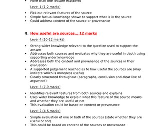 Conflict and tension:First World War 1894-1918 AQA GCSE Scheme of Work, PLC and SF mark schemes