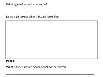 Attack of the Buzzles Guided reading sheets project X Turquoise level