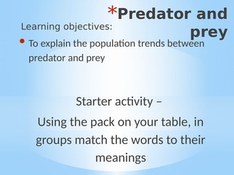 Preditor or prey lesson ppt