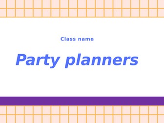 Party planning KS2