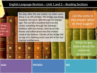 WJEC English Language Revision - Reading Sections- Unit 2 and Unit 3 (2019)