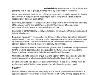 Edexcel AS Politics (New Spec) Core Ideologies - Socialism Revision Document
