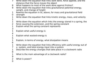 AQA Y10 Book Work Questions