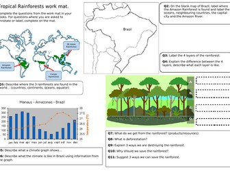 Tropical Rainforests worksheet