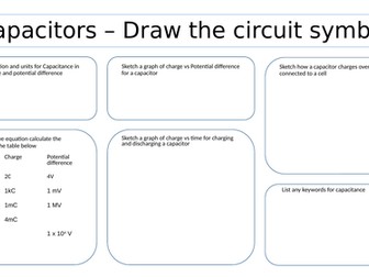 Revision mat for capacitors A level AQA