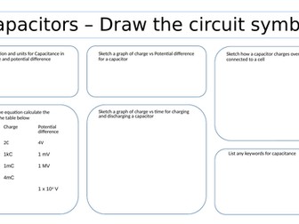 Revision mat for capacitors A level AQA