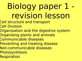 AQA GCSE Biology Paper 1 Flashcard Revision