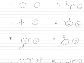 Worksheet on carbon-13 NMR