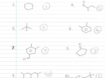 Worksheet on carbon-13 NMR