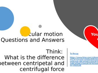 A level  AQA Physics presentation Circular motion  exam qs  + ms + hints + application + centripetal