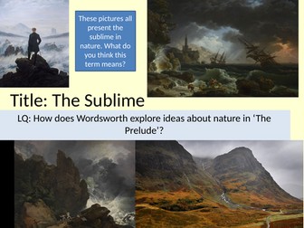 Lesson on The Prelude for the AQA Poetry Anthology
