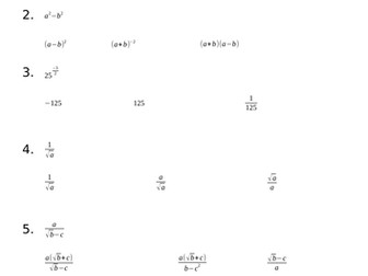 Mini tests for Edexcel Pure 1 and Pure 2