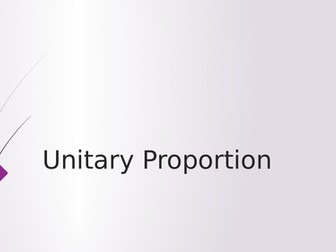 Proportion using the unitary method
