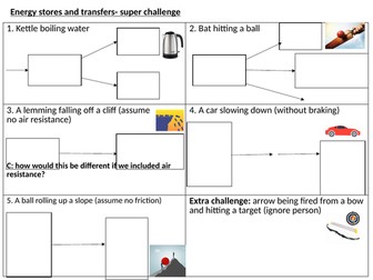 Energy transfers and stores activity