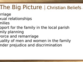Edexcel GCSE (9-1) Religious Studies Spec B - Marriage and the Family. Section 2. Area of study 1.