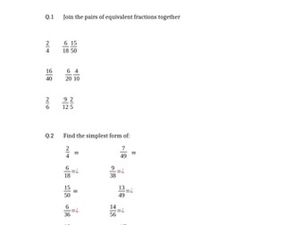 Fractions, decimals, percentages