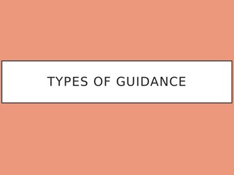 GCSE PE Types of Guidance
