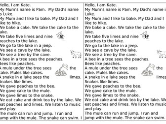 Long and short vowels Reading