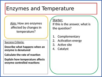 Enzymes and Temperature