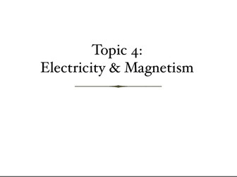 CAIE IGCSE Physics Topic 4 Electricity and Magnetism