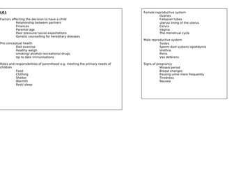 R018 knowledge organisers LO1- LO5