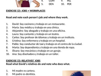 Los trabajos - Spanish worksheet on employability