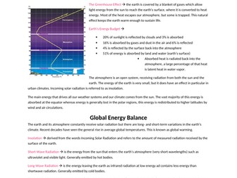 Global Climate Change IB Notes