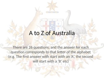 A to Z of Australia - End of Term Quiz