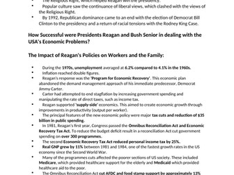 Edexcel A Level History - USA Republican dominance summarized notes