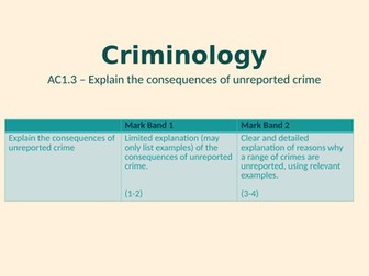 Criminology Level 3 Unit 1 1.3