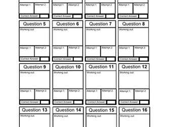 Maths Revision Relay for KS3 and KS4